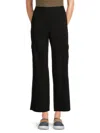 Dkny Women's Solid High-rise Scuba Pants In Black