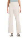 Dkny Women's Solid High-rise Scuba Pants In White