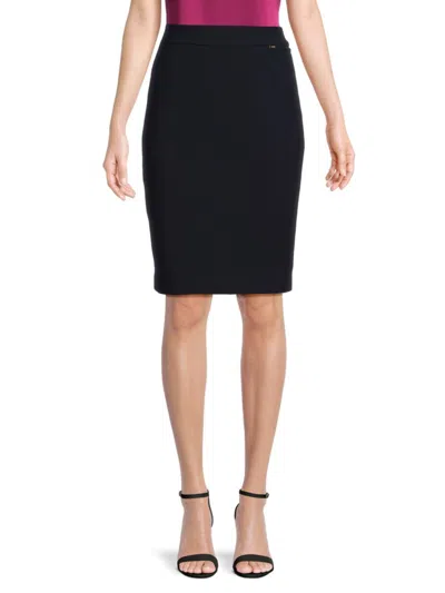Dkny Women's Solid Pencil Skirt In Classic Navy