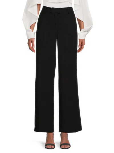 Dkny Women's Solid Wide Leg Pants In Black