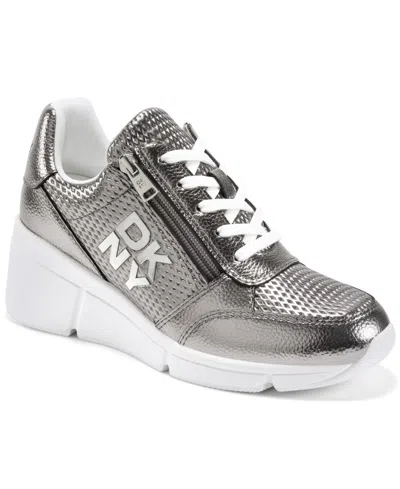 Dkny Women's Sorvino Wedge Sneaker In Metallic