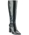 Dkny Shamira Croc Embossed Knee High Boot In Grey
