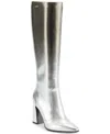 Dkny Soryn Block Heel Knee High Boot In Metallic