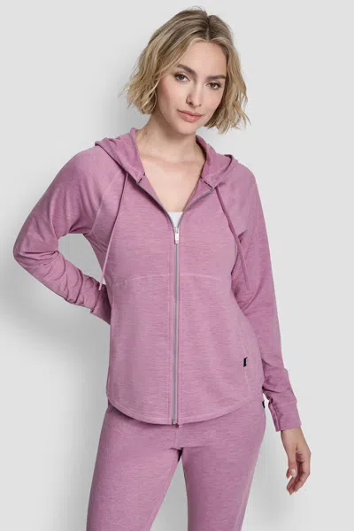 Dkny Spacedye Full Zip Hoodie In Pink