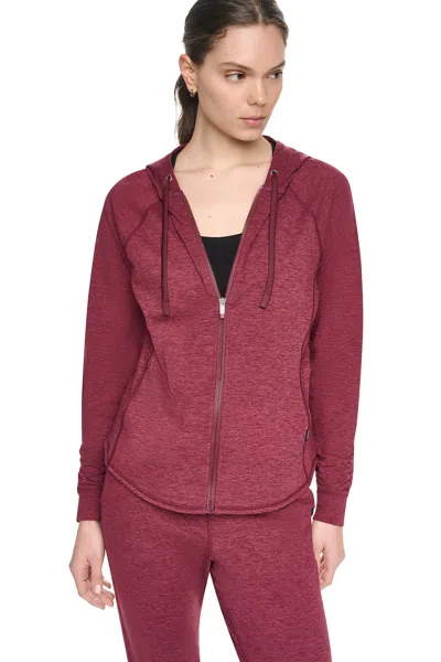 Dkny Women's Spacedye Full Zip Hoodie In Red