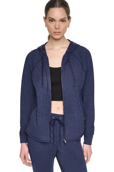 Dkny Women's Spacedye Full Zip Hoodie In Blue
