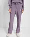 Dkny Women's Sport Stacked Transfer Logo Track Pants In Purple