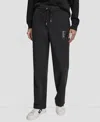 Dkny Women's Sport Stacked Transfer Logo Track Pants In Black