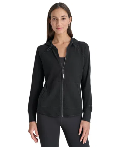 Dkny Women's Sport Zip-front Hoodie Jacket In Black