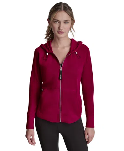 Dkny Women's Sport Zip-front Hoodie Jacket In Burgundy