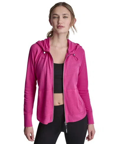Dkny Women's Sport Zip-front Hoodie Jacket In Pink