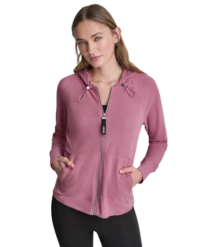 Dkny Women's Sport Zip-front Hoodie Jacket In Pink