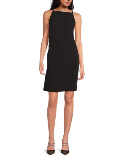 Dkny Women's Square-neck Stretch Sheath Dress In Black