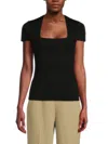 Dkny Square Neck Sweater In Black