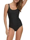 Dkny Women's Starburst One Piece Swimsuit In Black