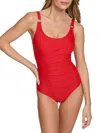 Dkny Cheetah Print One-piece Swimsuit In Real Red