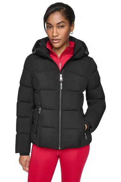 Dkny Women's Stretch Puffer Jacket In Black