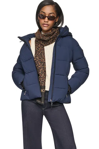 Dkny Women's Stretch Puffer Jacket In Blue