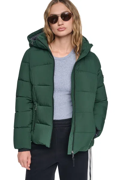 Dkny Women's Stretch Puffer Jacket In Green