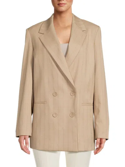 Dkny Plaid Double Breasted Blazer In Safari Khaki ModeSens