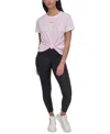 Dkny Sport Women's Cotton Stud Logo Knot-front T-shirt In Bliss