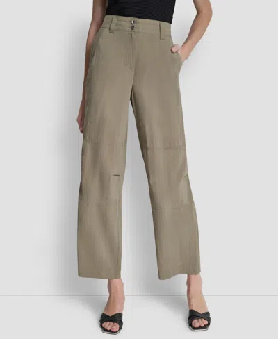 Dkny Women's Sueded Fuji Two-button Cargo Pants In Light Fatigue