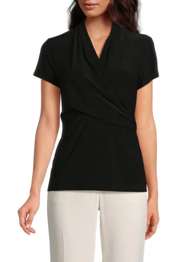 DKNY WOMEN'S SURPLICE RUCHED TOP
