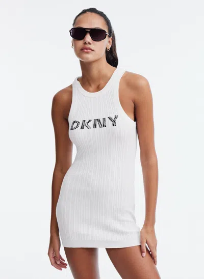 Dkny Sweater Knit Dress In White