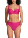 Dkny Women's Sweetheart Neck Bikini Top In Purple