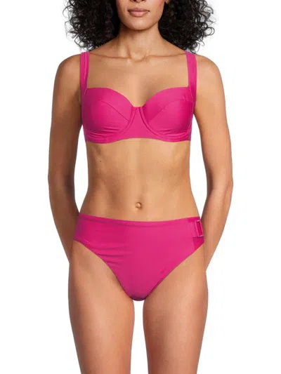 Dkny Women's Sweetheart Neck Bikini Top In Purple
