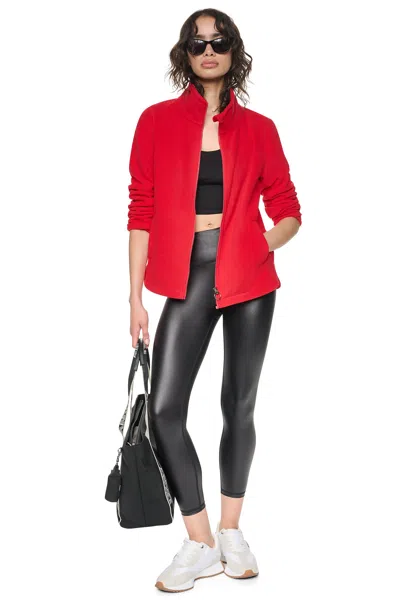 Dkny Women's Tech Fleece Full Zip Jacket In Red