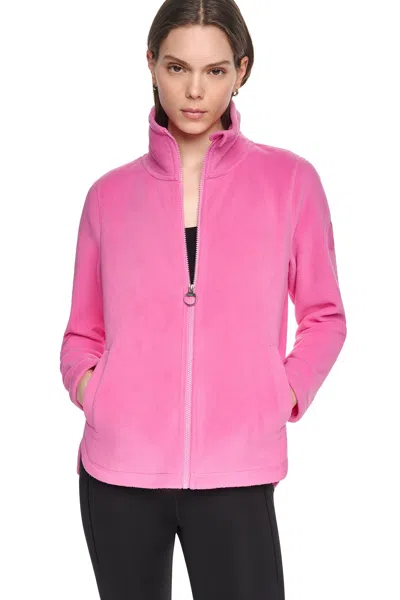 Dkny Women's Tech Fleece Full Zip Jacket In Pink