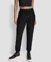 Dkny Women's Tech Ottoman Cuffed High Rise Joggers In Black