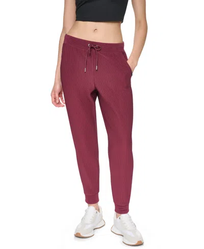 Dkny Women's Tech Ottoman Cuffed High Rise Joggers In Brown