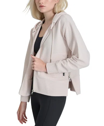 Dkny Women's Tech Ottoman Full-zip Hoodie In Neutral