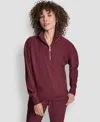 Dkny Women's Tech Ottoman Half-zip Mock Neck Sweatshirt In Burgundy
