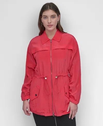 DKNY WOMEN'S TEXTURED ANARAK DRAWSTRING JACKET