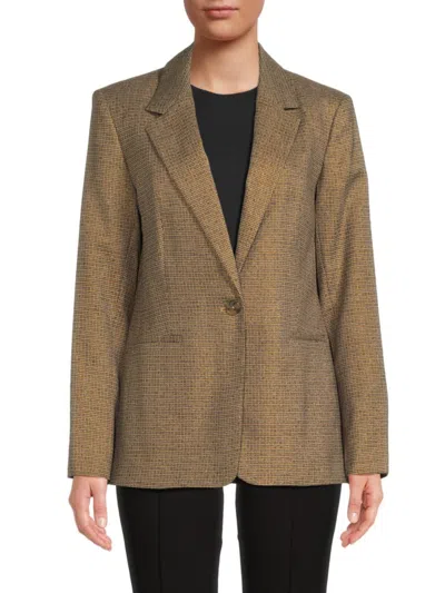 Dkny Women's Textured Blazer In Black Multi