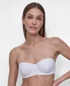 Dkny Women's Textured Molded Balconette Bikini Top In Soft White Texture
