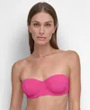 Dkny Women's Textured Molded Balconette Bikini Top In Wildberry Texture
