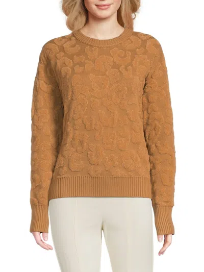 Dkny Women's Textured Sweater In Brown