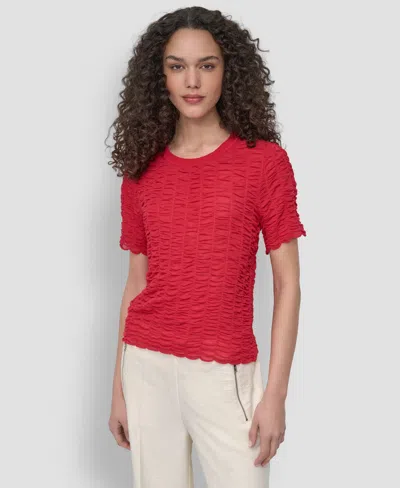 DKNY WOMEN'S TEXTURED TOP
