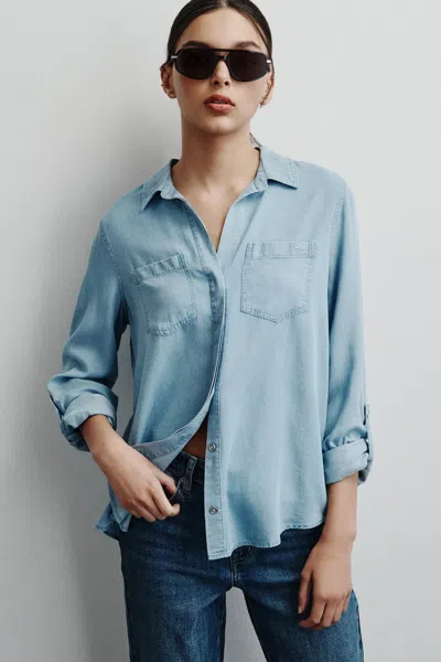 Dkny Women's The Live-in Shirt In Blue