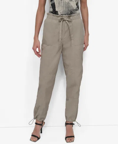 Dkny Women's Tie-front Cargo Pants In Vintage Khaki