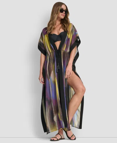 Dkny Women's Tie-front Cover-up Kaftan In Multi