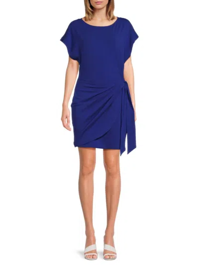 Dkny Women's Tie Waist Mini Dress In Marine