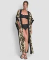 Dkny Leopard-print Kaftan In Black