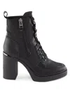 Dkny Women's Toia 100mm Mixed-media Combat Boots In Multi