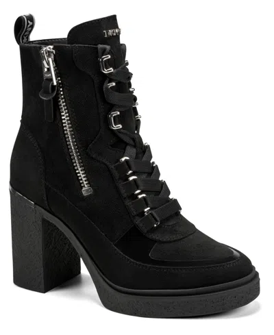 Dkny Women's Toia Lace-up Platform Booties In Black