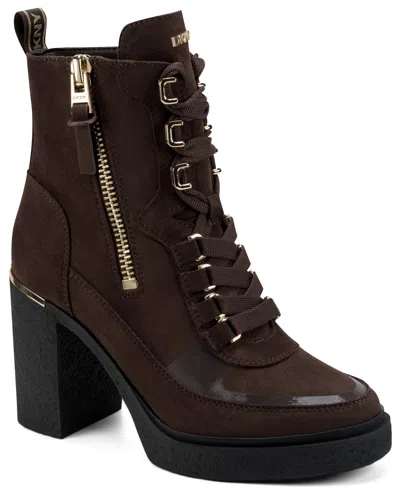 Dkny Women's Toia Lace-up Platform Booties In Multi